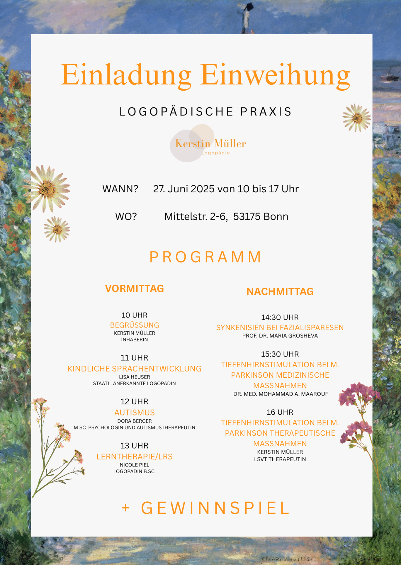Einladungsfeier und Programm
